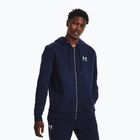 Pánská mikina Under Armour Essential Fleece FZ Hood midnight navy/white