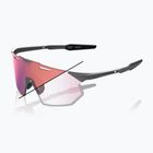 Sluneční brýle 100% Hypercraft SQ gloss light grey/rose gold mirror photochromic
