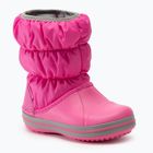 Dětské sněhule Crocs Winter Puff electric pink/light grey