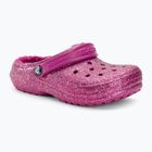 Dětské žabky Crocs Classic Lined Glitter Clog fuchsia fun/multi