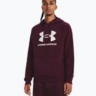 Pánská mikina Under Armour Rival Fleece Logo HD s kapucí tmavě bordó/bílá