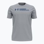 Pánské fitness tričko  Under Armour Sliced Wordmark 60/40S mod gray/tech blue