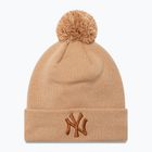Dámská kšiltovka New Era Metallic Bobble Knit Beanie New York Yankees beige
