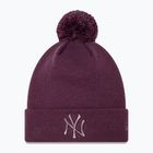 Dámská kšiltovka New Era Metallic Bobble Knit Beanie New York Yankees dark purple