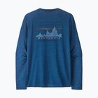 Pánské tričko Longsleeve Patagonia Cap Cool Daily Graphic Shirt '73 skyline / clement blue x-dye