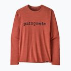 Pánské tričko Longsleeve Patagonia Cap Cool Daily Graphic Shirt '73 text logo / potters red x-dye