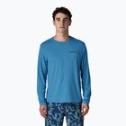 Pánské tričko Longsleeve Patagonia Capilene Cool Daily - Boardshort Logo shore blue/light shore blue x-dye