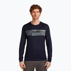 Pánská termoakční mikina icebreaker Merino 200 Oasis Crewe Elevation Line midnight navy