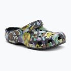 Nazouváky Crocs Classic Painted Floral black sand