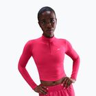 Dámské tričko s dlouhým rukávem Nike One Fitted Dri-Fit 1/4 Zip Mid Layer rush pink/white