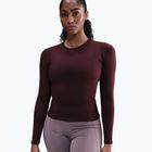 Dámské tričko s dlouhým rukávem Nike One Fitted Dri-Fit burgundy crush/white