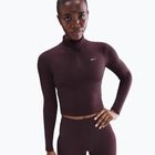Dámské tričko s dlouhým rukávem Nike One Fitted Dri-Fit 1/4 Zip Mid Layer burgundy crush/white