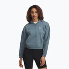 Dámská mikina Under Armour Rival Fleece Piped HZ Hoodie jasper blue/white