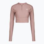 Dámské tréninkové tričko Longsleeve Under Armour HeatGear Rib 1/4 Zip tourmaline pink/tourmaline pink/white