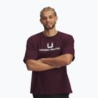 Pánské tričko Under Armour Logo Heayweight dark maroon/white