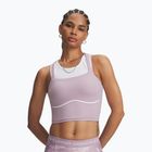 Dámské tréninkové tričko Under Armour Meridian Contour Tank mauve pink/white/mauve pink