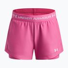 Dětské treninkové šortky Under Armour UA Tech Play Up 2IN1 Shorts pink frenzy/white