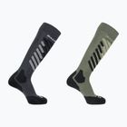 Lyžařské ponožky Salomon S/Access 2-Pack anthracite/deep lichen green
