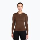 Dámské tréninkové tričko Longsleeve Nike One Fitted cacao wow/white