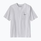 Pánské tričko na lezení Patagonia Boardshort Logo Pocket Responsibili fiber white
