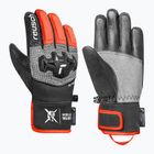 Dětské lyžařské rukavice Reusch Worldcup Warrior R-Tex XT Junior black/silver/fluo red