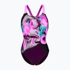 Dámské jednodílné plavky  arena Imaginary Swim Pro Back black/shocking pink/multi