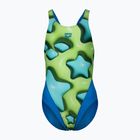 Dětské jednodílné plavky arena Star Shaped Swim Tech L blue river/soft green/multi