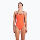Dámské jednodílné plavky arena Lace Back Solid bright coral/plum