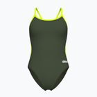 Dámské jednodílné plavky arena Lace Back Solid dark sage/artic lime