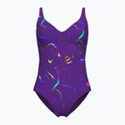 Dámské jednodílné plavky arena Abyss U Back multi plum/plum