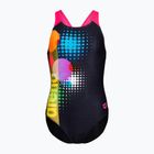 Dětské jednodílné plavky arena Dots Swim Pro Back black multi/black/shocking pink
