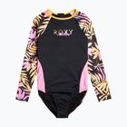 ROXY Active Joy dětské plavecké body antracitové zebra jungle girl