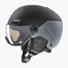 Lyžařská helma UVEX Wanted Visor Pro V black/silver matt