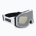 Lyžařské brýle UVEX Gravity FM white matt/mirror silver/green/clear