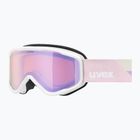 Dětské lyžařské brýle UVEX Speedy Nova FM S2 white matt/mirror rose