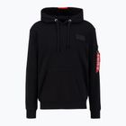 Pánská mikina Alpha Industries Red Stripe Hoodie black