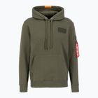 Pánská mikina Alpha Industries Red Stripe Hoodie dark green