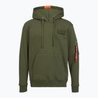 Pánská mikina Alpha Industries Red Stripe Hoodie dark green