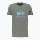Pánské tričko Alpha Industries Basic Rainbow Reflective vintage green