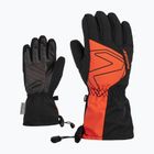 Dětské lyžařské rukavice ZIENER Laval AS AW černé, oranžové, hořlavé