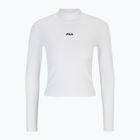 Dámské tričko longsleeve  FILA Linnuse Cropped Turtle Neck bright white