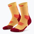 Pánské kompresní ponožky CEP Run Mid Cut 5.0 marigold/burgundy