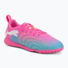 Dětské kopačky PUMA Future 9 Play TT poison pink/puma white/sun stream/bright aqua/puma black