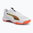 Dětské boty na házenou PUMA Accelerate 4 Game On Jr puma white/glowing red/ultra blue