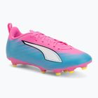 Dětské kopačky PUMA Ultra 6 Play FG/AG Jr poison pink/puma wht/sun stream/bright aqua/puma blk