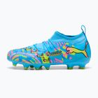 Dětské kopačáky PUMA Future 9 Match Advanced Level FG/AG Jr puma white/blue glimmer/pink glimmer/yellow alert