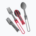 Skládací příbory MSR Folding Utensils Spoon & Fork 4 red/ grey