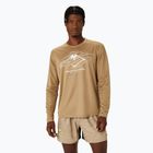 Pánské běžecké tričko longsleeve ASICS Fujitrail Logo pepper/feather grey/oatmeal