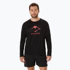 Pánské běžecké tričko Longsleeve ASICS Fujitrail Logo performance black/carbon/coral 