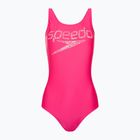 Dámské jednodílné plavky Speedo Logo Deep U-Back růžové 68-12369A657